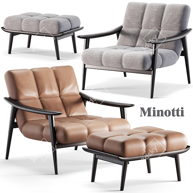 Modern Minotti Armchair 3D Model 3D model image 2