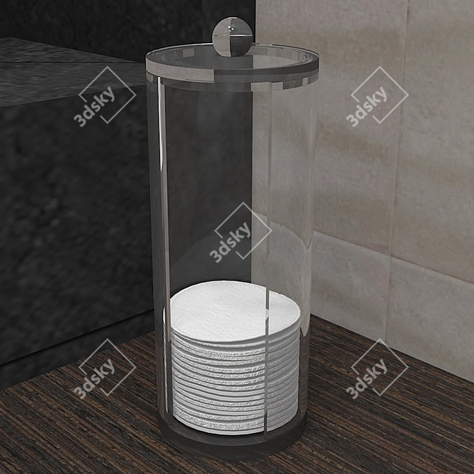 Cotton Pads Container 3D model image 1