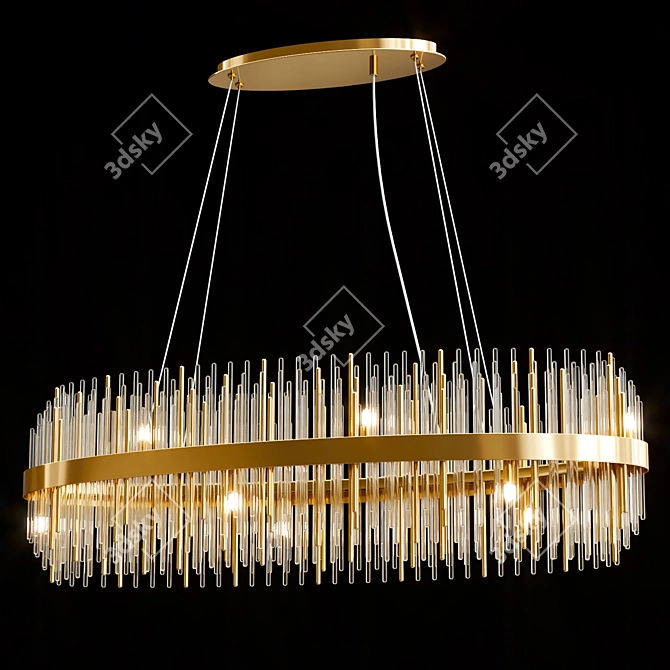 Elegant Metal Glass Lamp Collection 3D model image 3