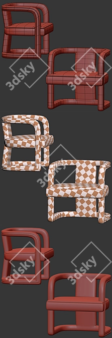 Modern Urban Rory Accent Chair 3D model image 7