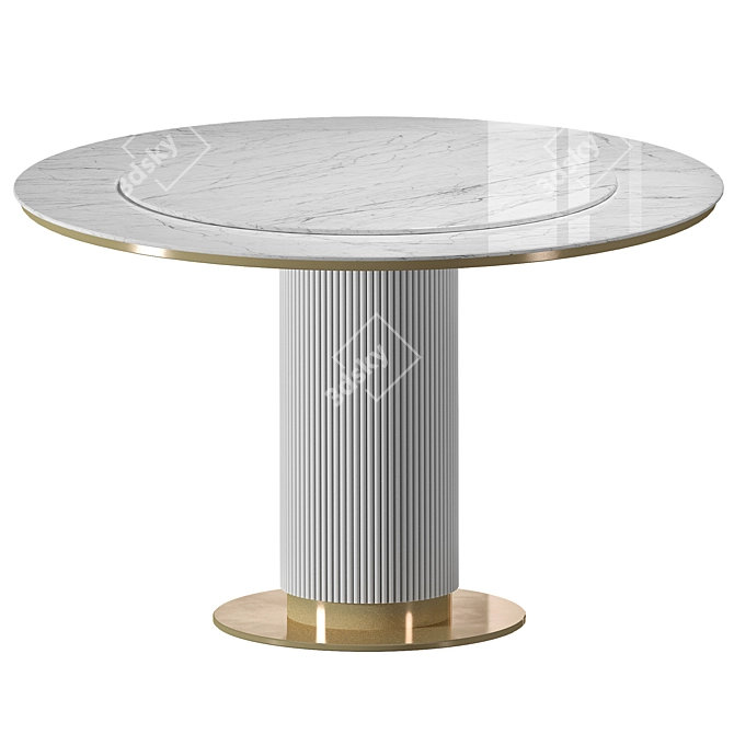 Modern Marble Round Dining Table 3D model image 1