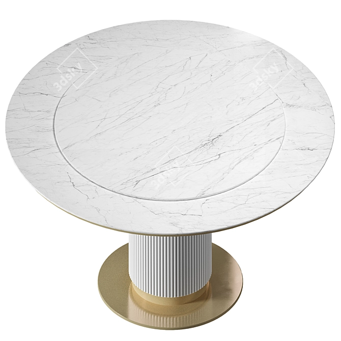 Modern Marble Round Dining Table 3D model image 2