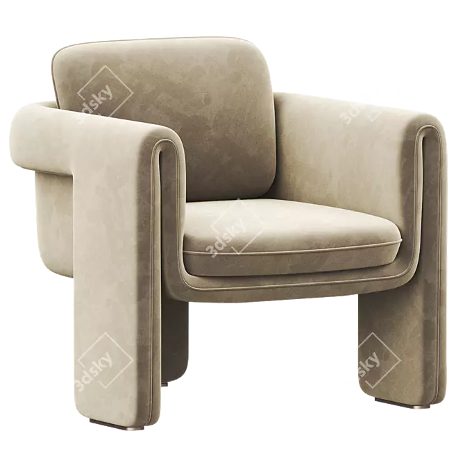 Luxurious Floria Velvet Chair 2017 3D model image 1