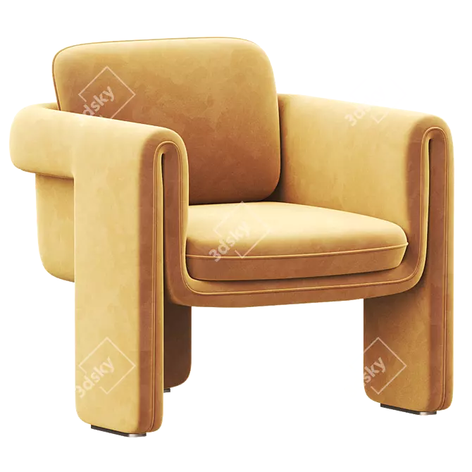 Luxurious Floria Velvet Chair 2017 3D model image 2