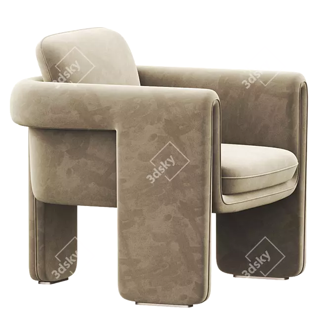 Luxurious Floria Velvet Chair 2017 3D model image 3