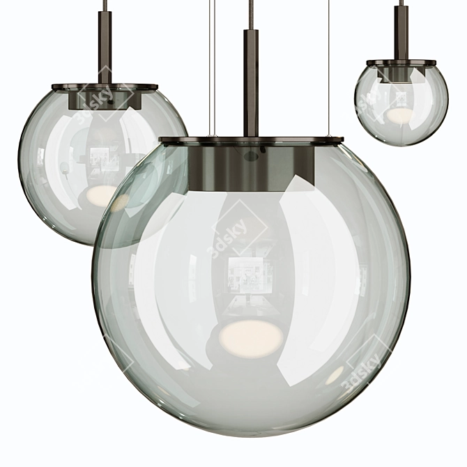 Smoky Glass Pendant Light 3D model image 1