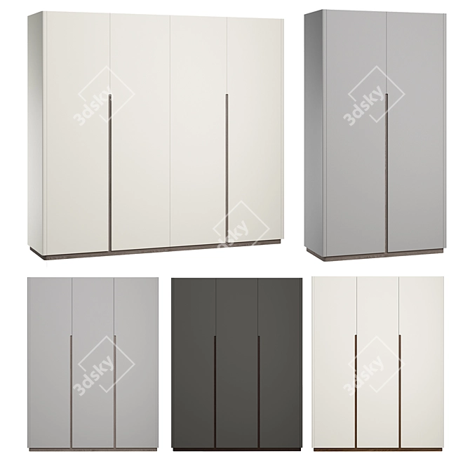 Twiggy Collection Wardrobes: 3 Sizes, 3 Colors 3D model image 1