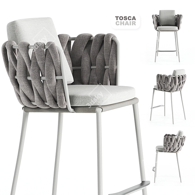 Elegant TOSCA Chair by TRIBU 3D model image 3