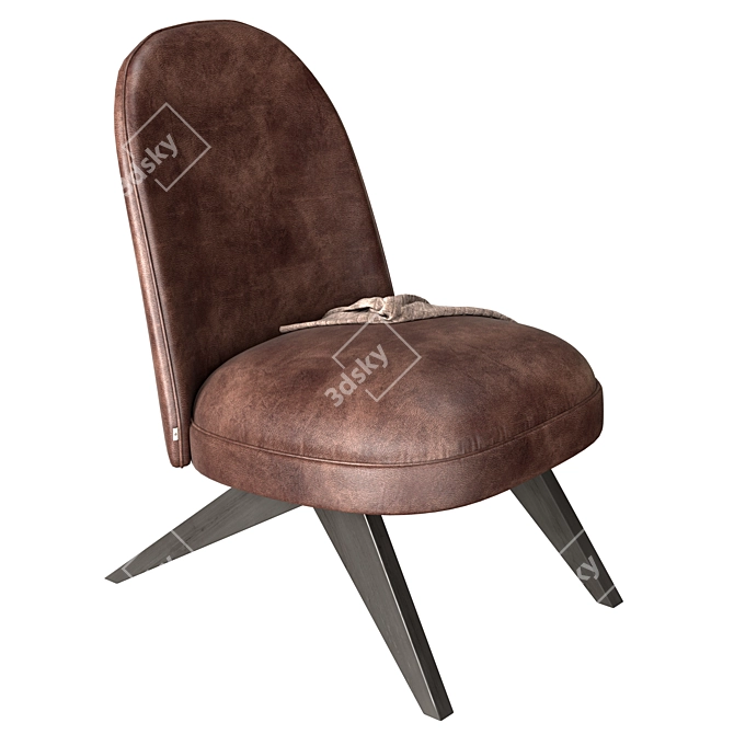 Vintage Leather Armchair by Dialma Brown 3D model image 3