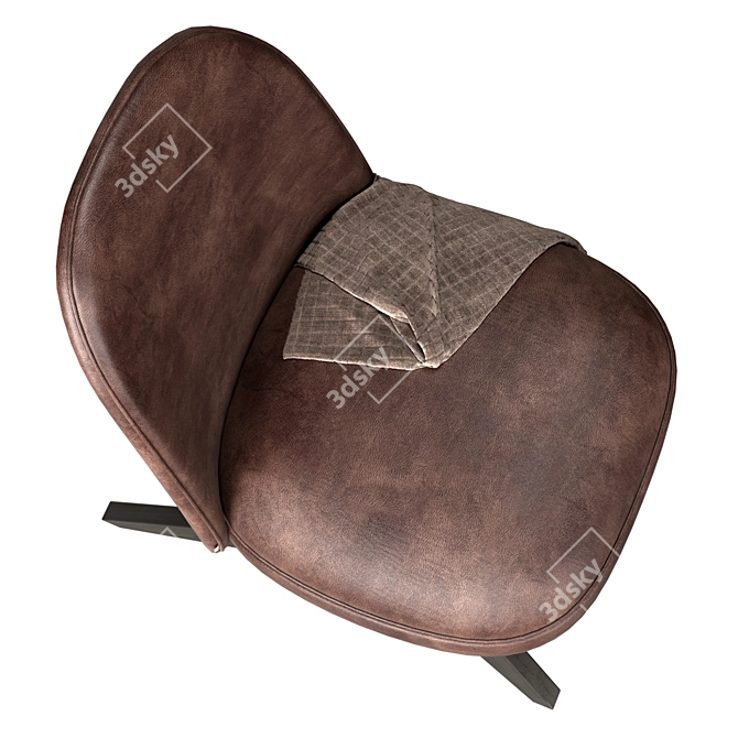 Vintage Leather Armchair by Dialma Brown 3D model image 4