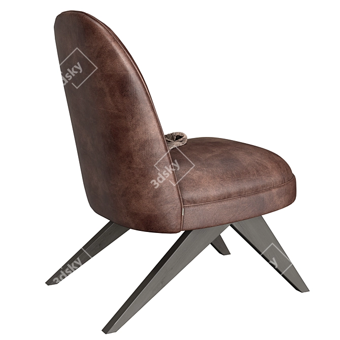 Vintage Leather Armchair by Dialma Brown 3D model image 5