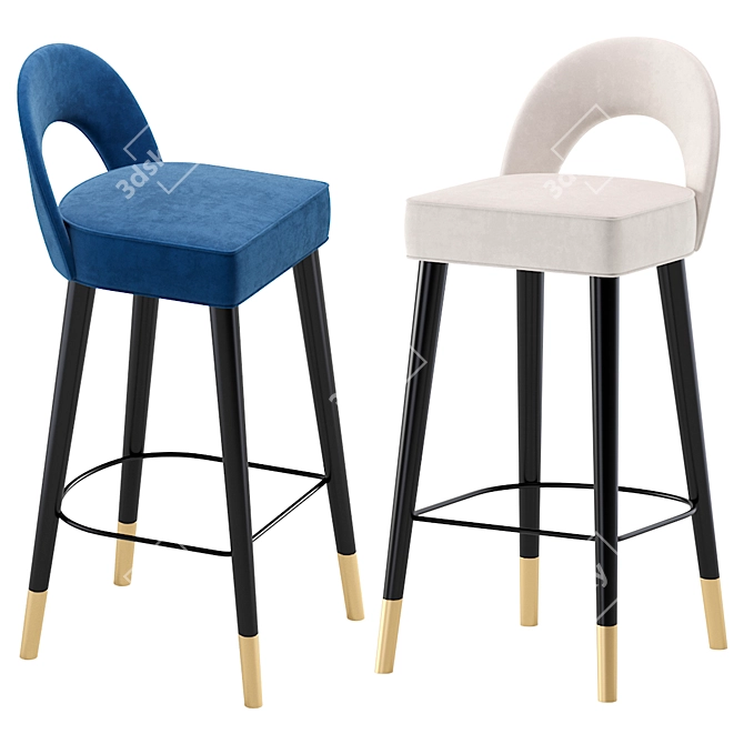 Modern Bronte Bar Stool Set 3D model image 2