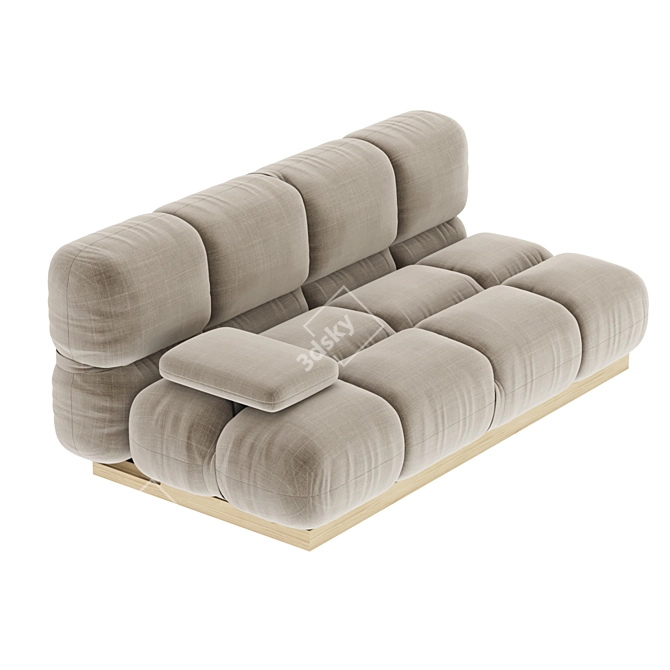 Luxurious Natuzzi Leather Sofa 3D model image 1