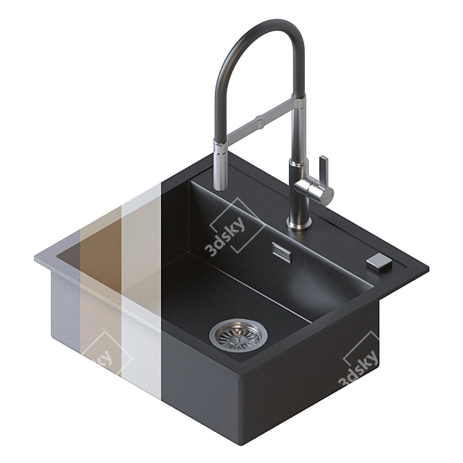 Sleek Grohe K700 Sink Set 3D model image 2