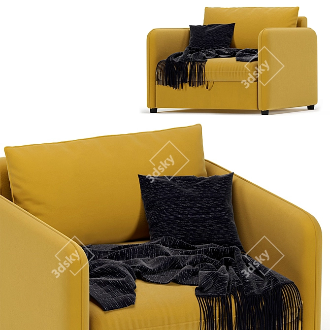 Modern Scandinavian Style Armchair 3D model image 2