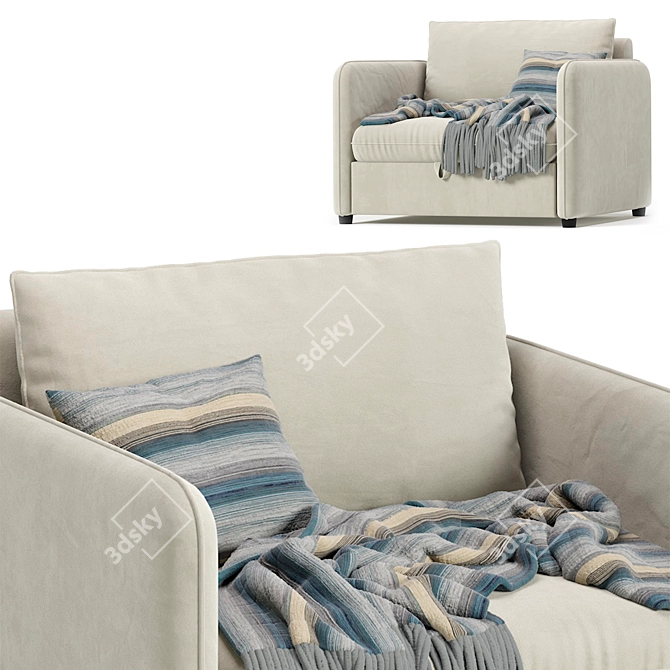 Modern Scandinavian Style Armchair 3D model image 5