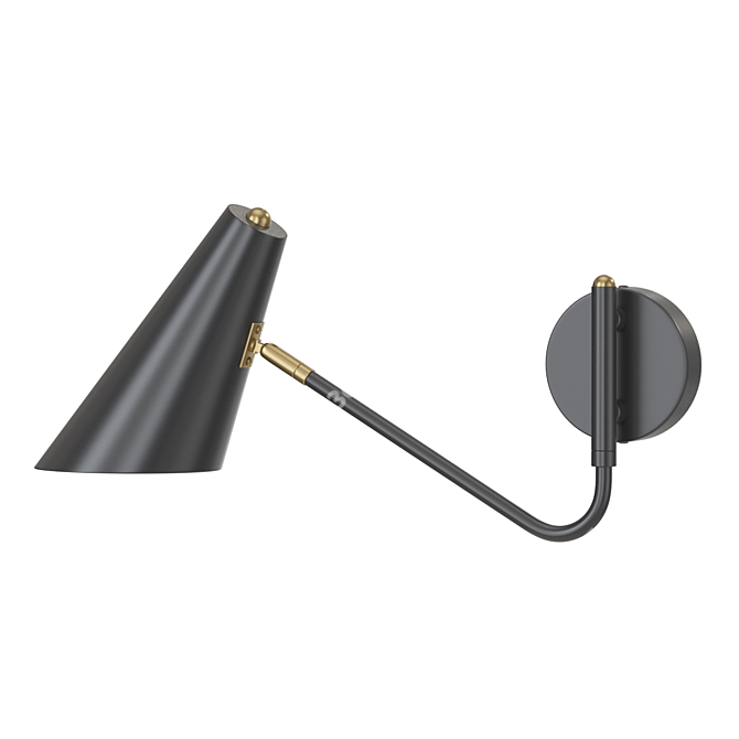 Angular Black Wall Lamp NATI 3D model image 3