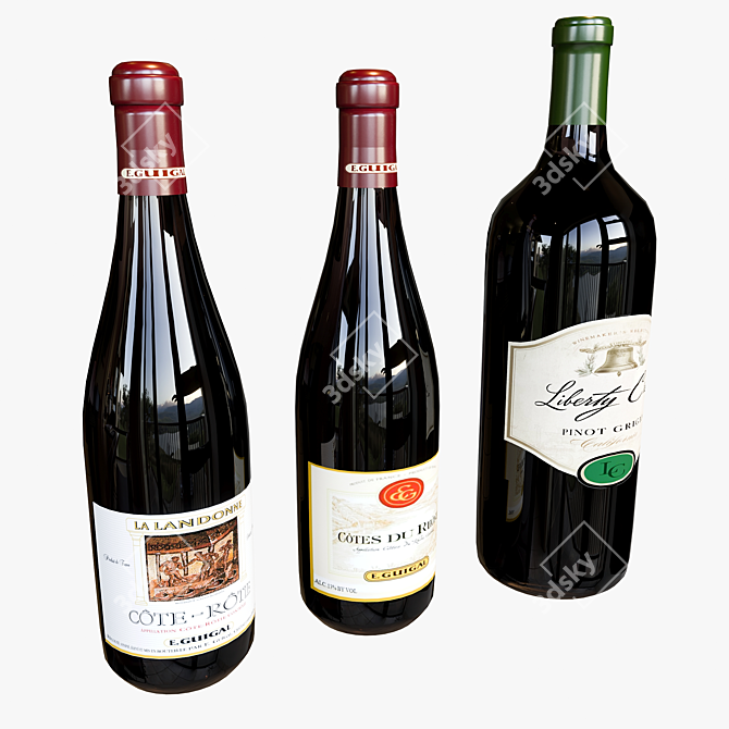  Diverse Wine Collection Set 3D model image 5