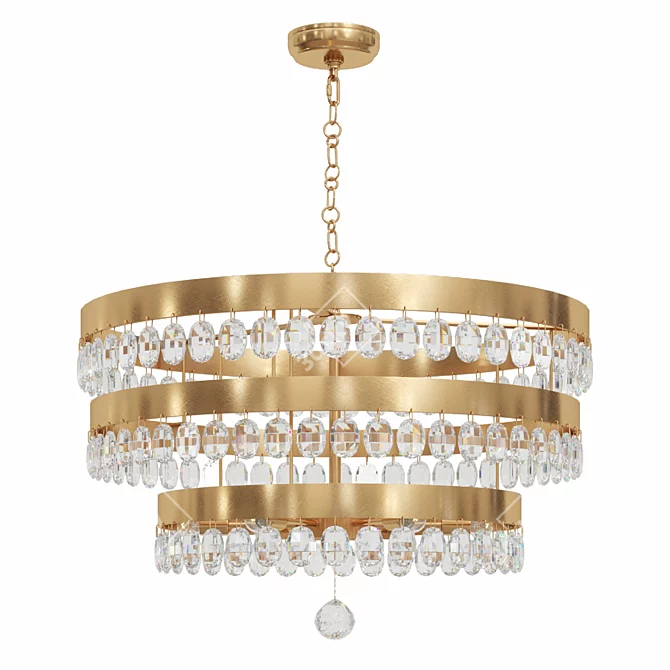 Elegant Antique Gold Chandelier 3D model image 2