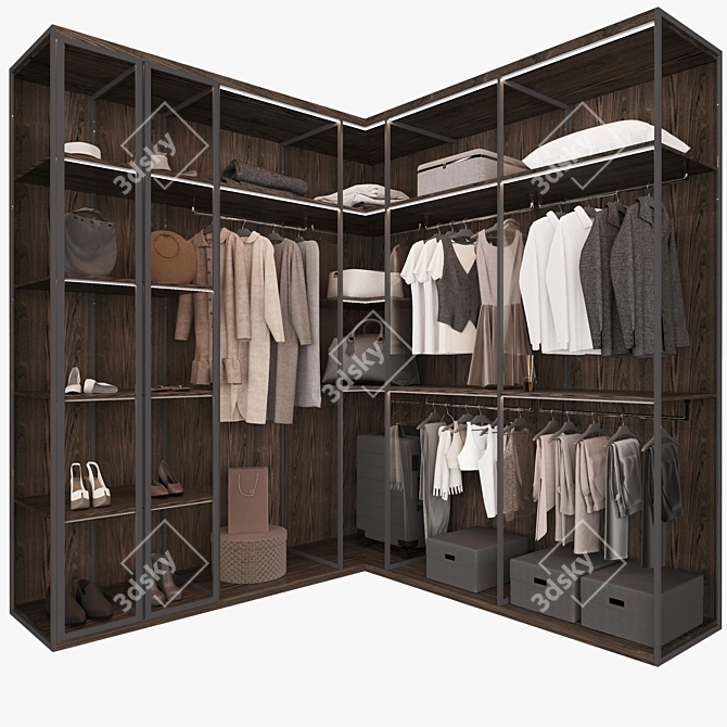 Modern Style Wardrobe Composition 3D model image 8