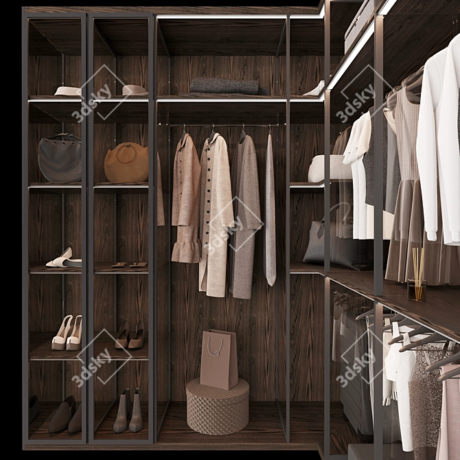 Modern Style Wardrobe Composition 3D model image 9