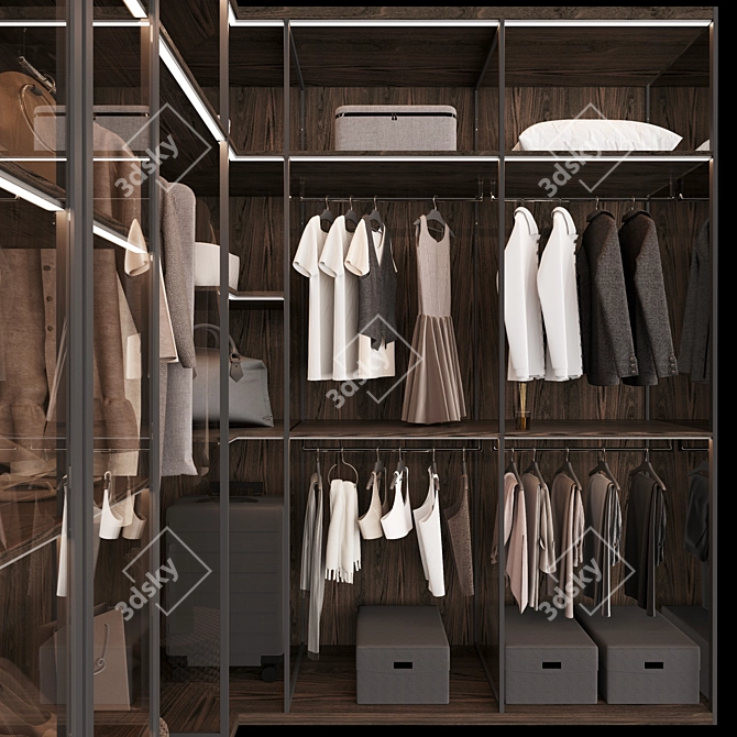 Modern Style Wardrobe Composition 3D model image 10