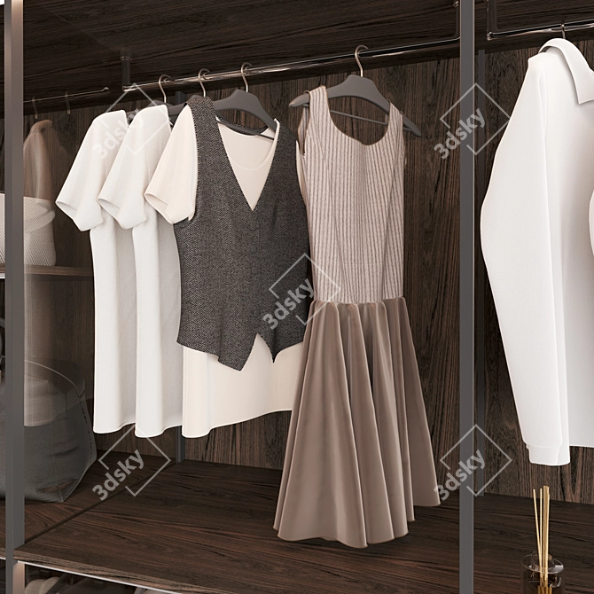 Modern Style Wardrobe Composition 3D model image 11