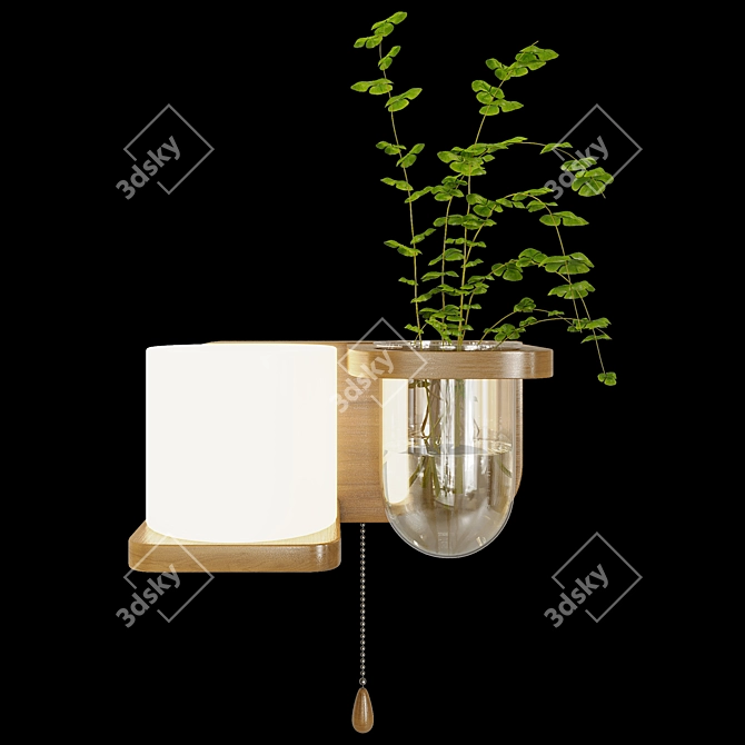 Modern LED Lamp Planter Shelf 3D model image 4