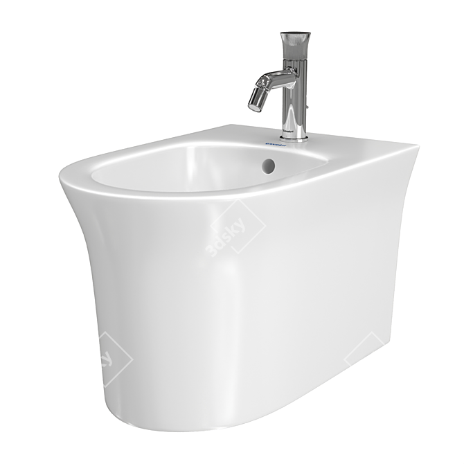 Duravit White Tulip Hanging Bidet 3D model image 2