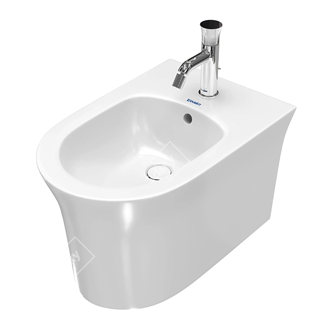 Duravit White Tulip Hanging Bidet 3D model image 3