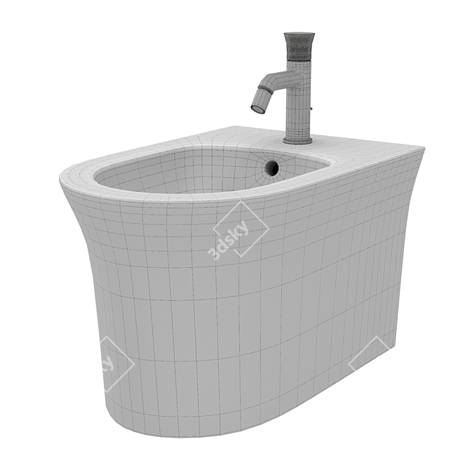 Duravit White Tulip Hanging Bidet 3D model image 4