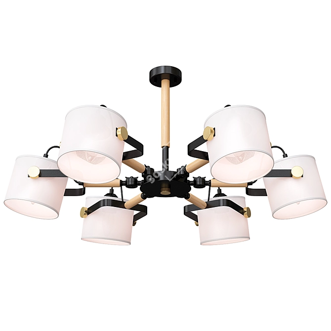 Elegant Industrial Style Chandelier 3D model image 1