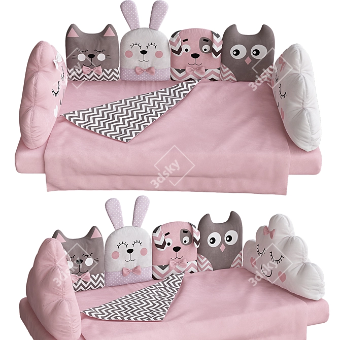 Pink Lullaby Infant Bed Rail 3D model image 2