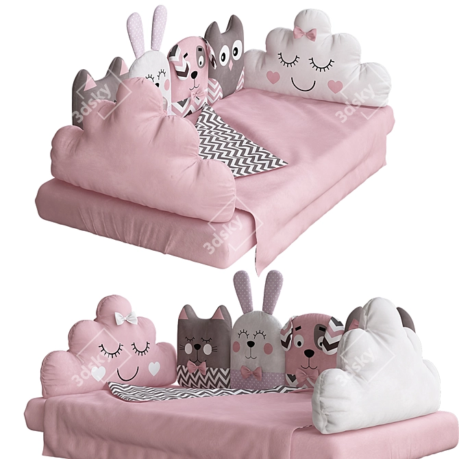 Pink Lullaby Infant Bed Rail 3D model image 3