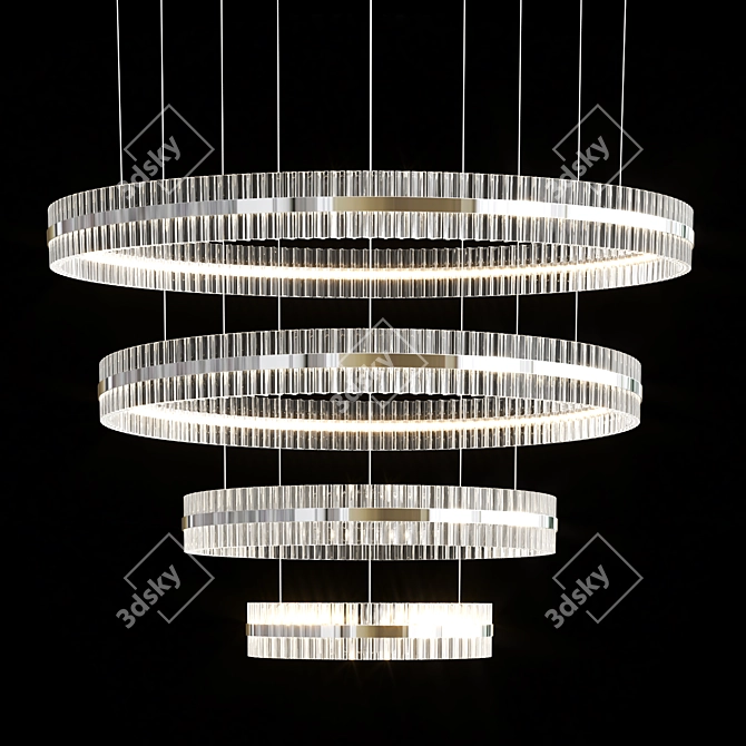 Luxury Saturno Glass Chandelier 3D model image 3