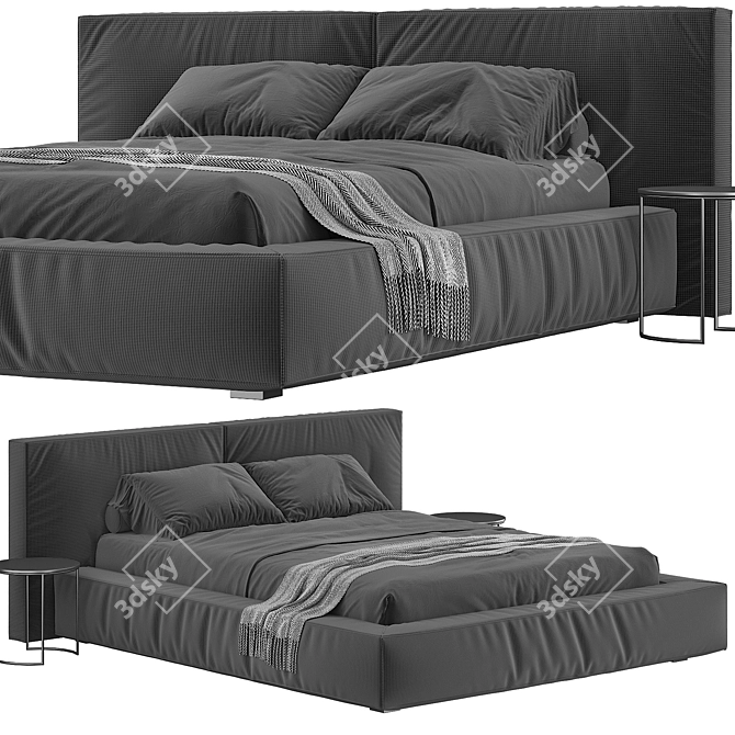  Sleek Bed Design 3D Model 3D model image 1