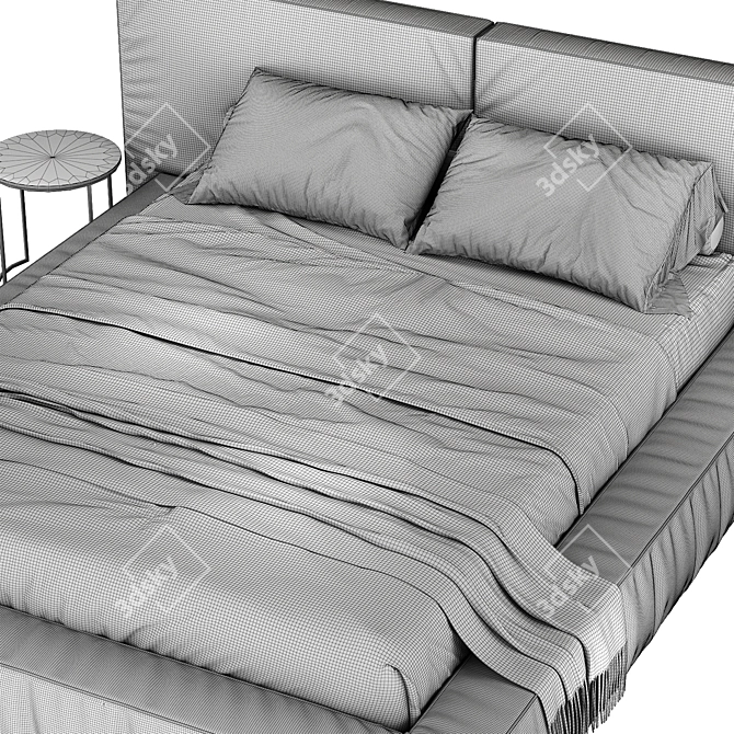  Sleek Bed Design 3D Model 3D model image 4