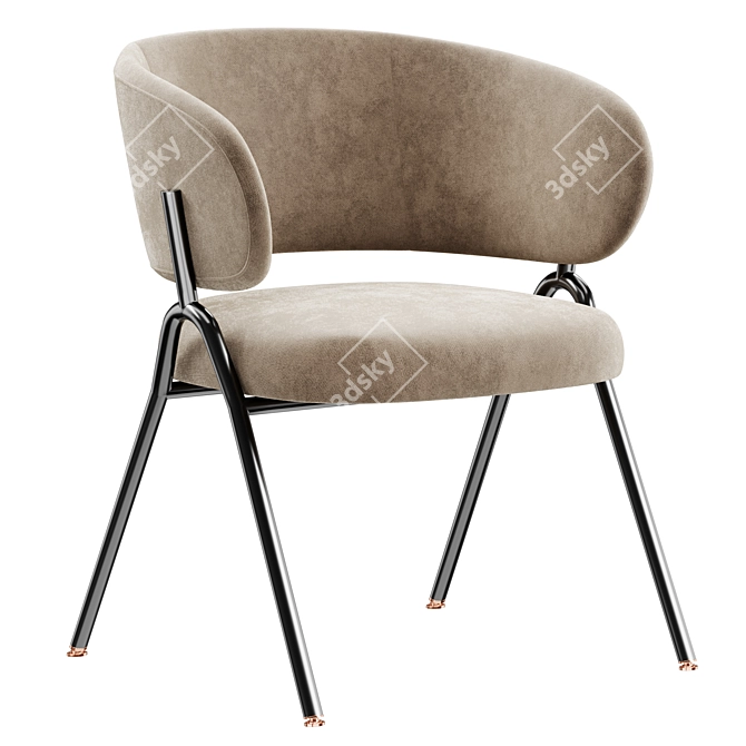 Modern Upholstered Keira Chair 3D model image 1