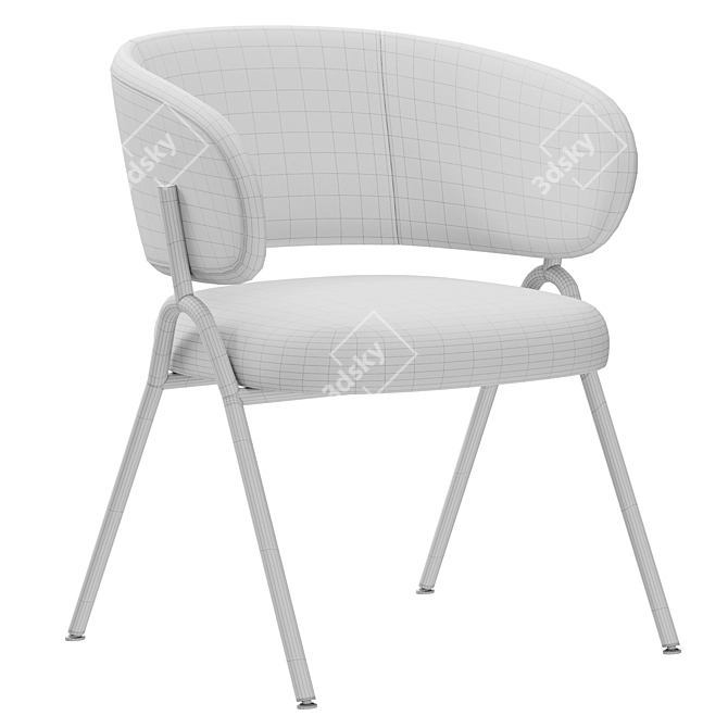 Modern Upholstered Keira Chair 3D model image 2