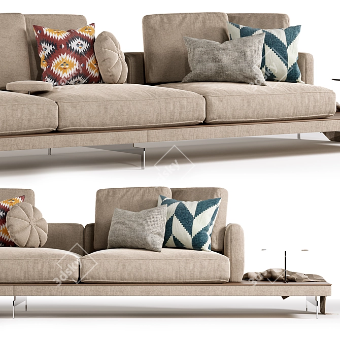 B&B Italia Sofa: Dock High 3D model image 2