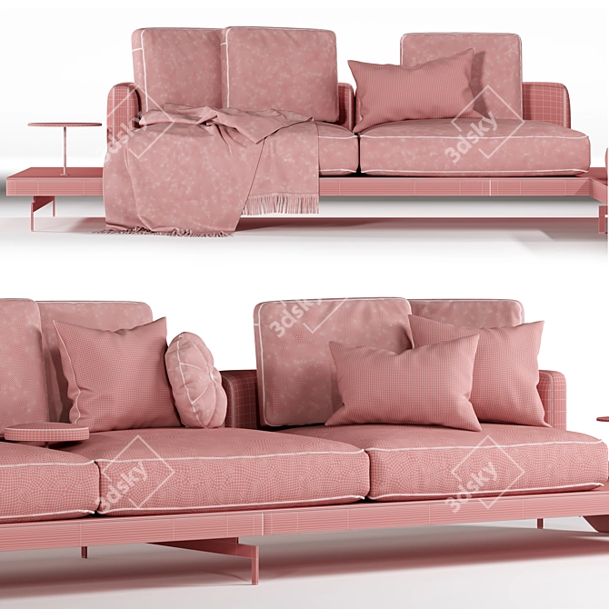 B&B Italia Sofa: Dock High 3D model image 4