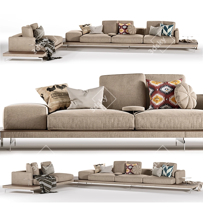 B&B Italia Sofa: Dock High 3D model image 5