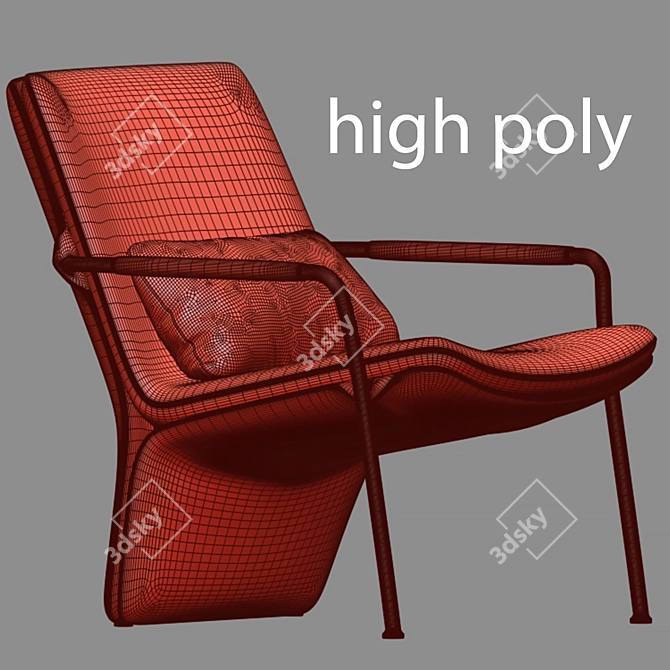 Elegant Arabesque Armchair 3D Model 3D model image 4