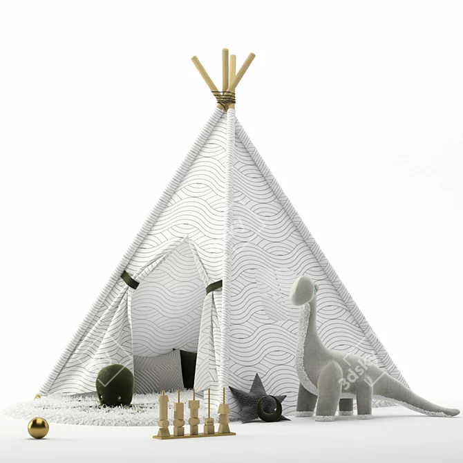 Virtual Teepee Hut Model 3D model image 1