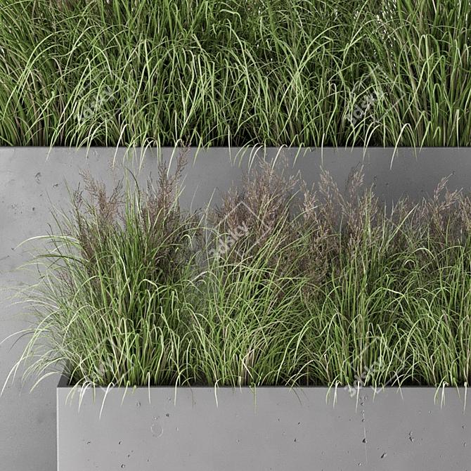 Rusty Concrete Pot Outdoor Plants 3D model image 6