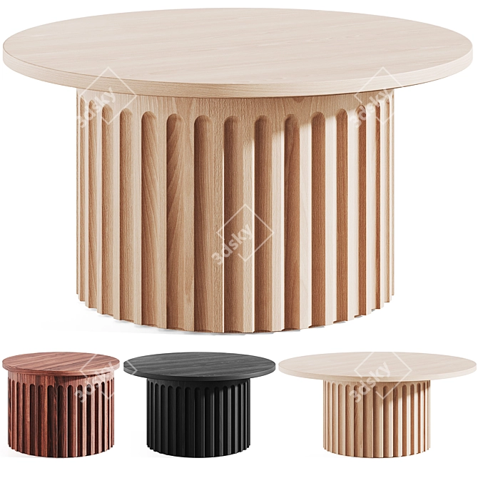 Fluted Coffee Tables Galvin Brothers 3D model image 6