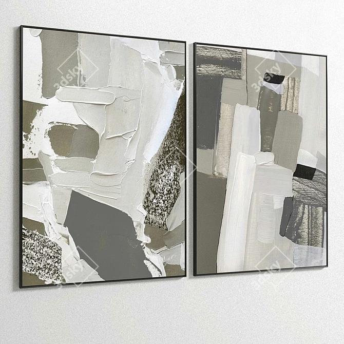 Plaster Dual Photo Frame 171 3D model image 5