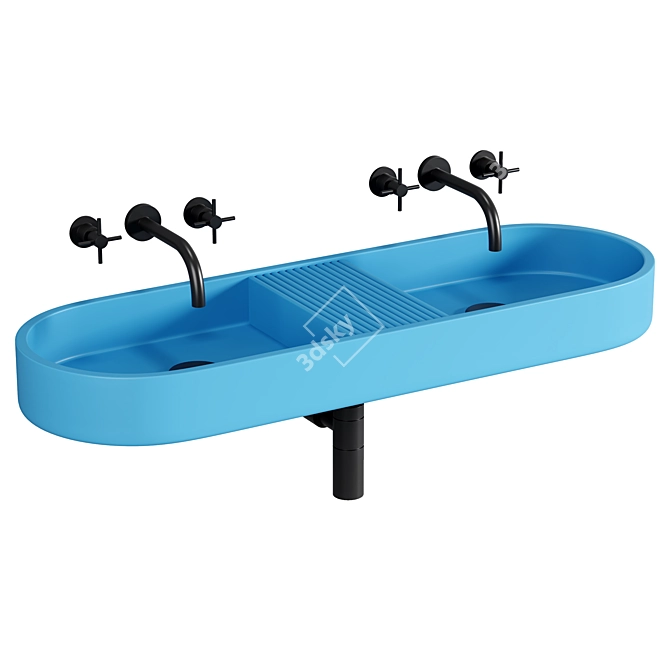 Sleek Double Basin Design 3D model image 1