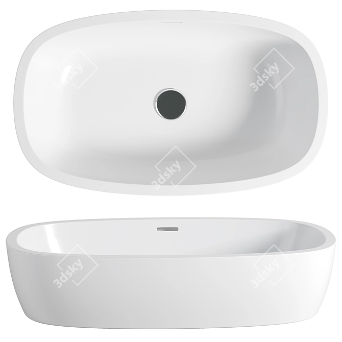 Deep Vessel Sink White Acrylic 3D model image 1