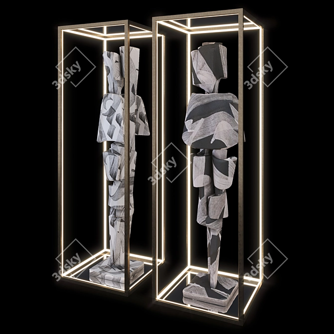 Abstract 3D Sculpture Model Display 3D model image 1